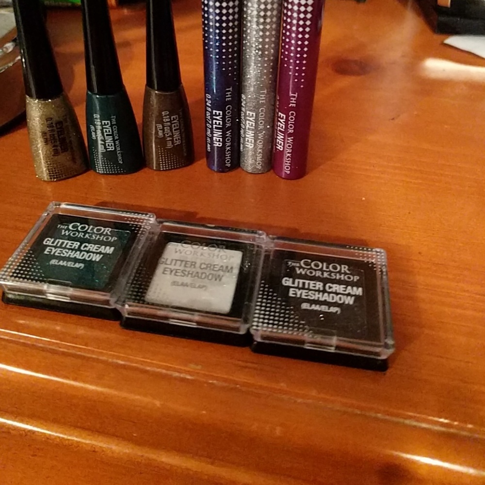 Liquid eyeliner and eyeshadow